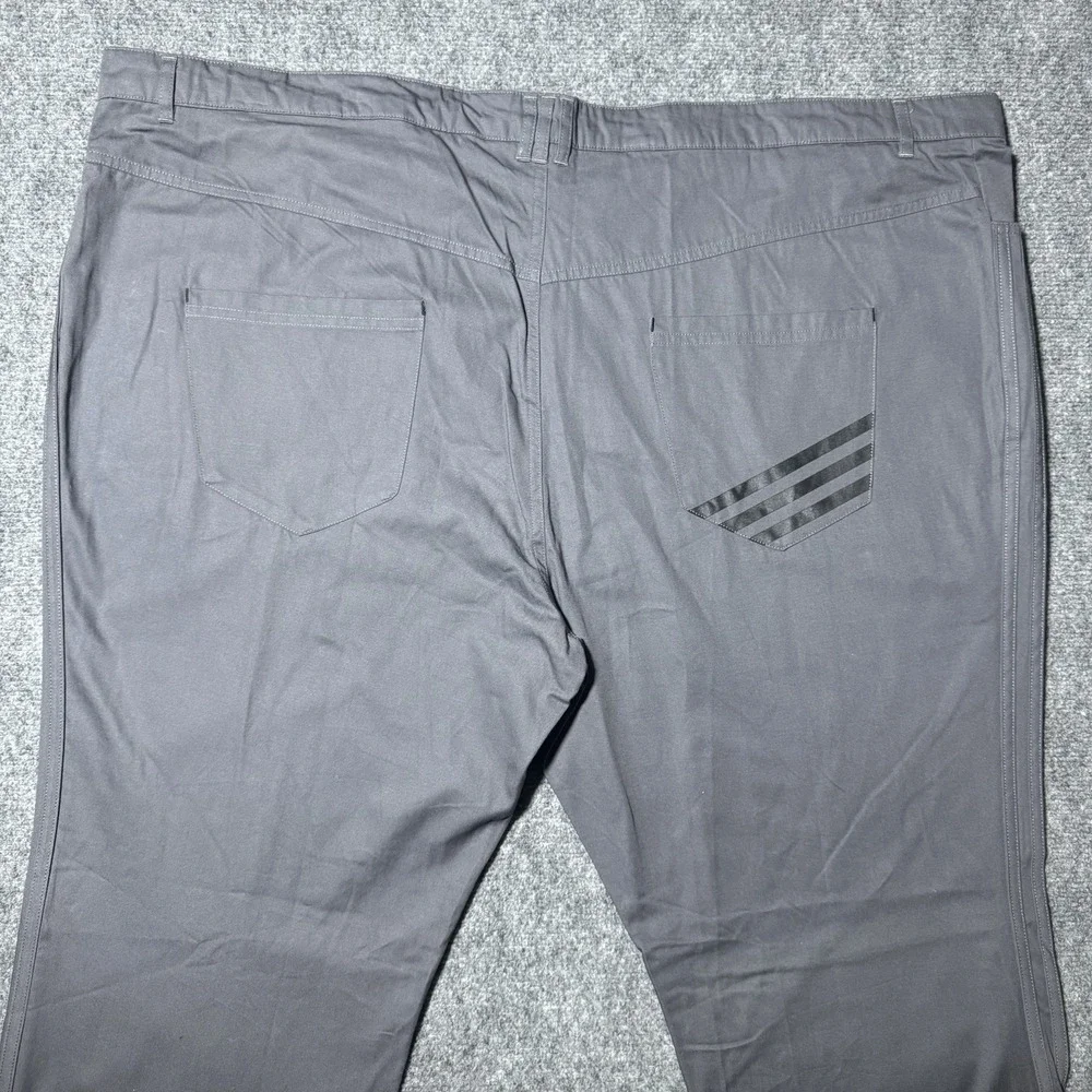 Adidas Gray Trefoil Chino Pants Men Size 3XL Gray Stripes 50x32 NEW NWT
